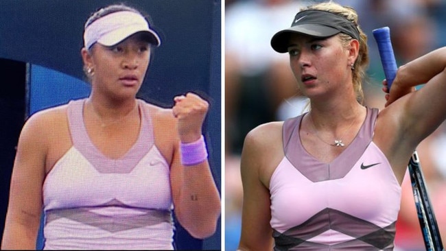 Destanee Aiava and Maria Sharapova. Photos: Supplied/Getty Images