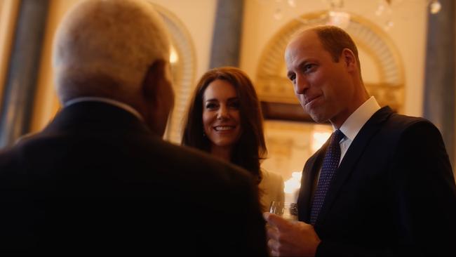 The royal pair meeting world leaders. Picture: YouTube