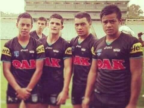 Jarome Luai and Nathan Cleary in the Penrith Harold Matts team.