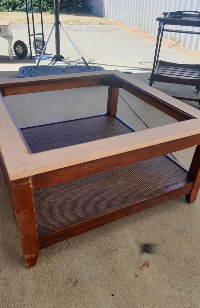 Vicki Field, 49, from Perth, bought this coffee table for $35 from her local op-shop store. Picture: Supplied