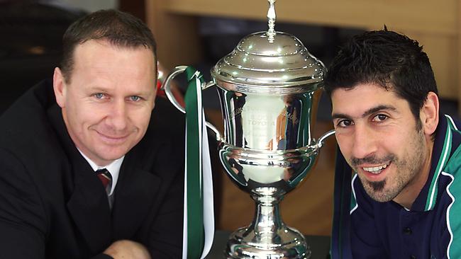 GFL grand final coaches Ken Hinkley and Frank Fopiani.