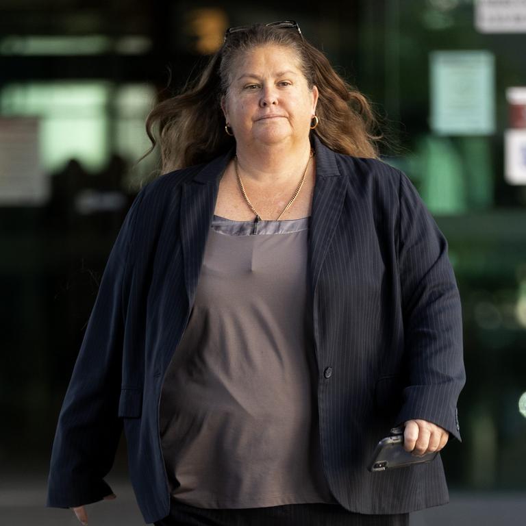 Detective Sergeant Virginia Gray leaves Brisbane Coroner's Court. Picture: NCA NewsWire / Sarah Marshall