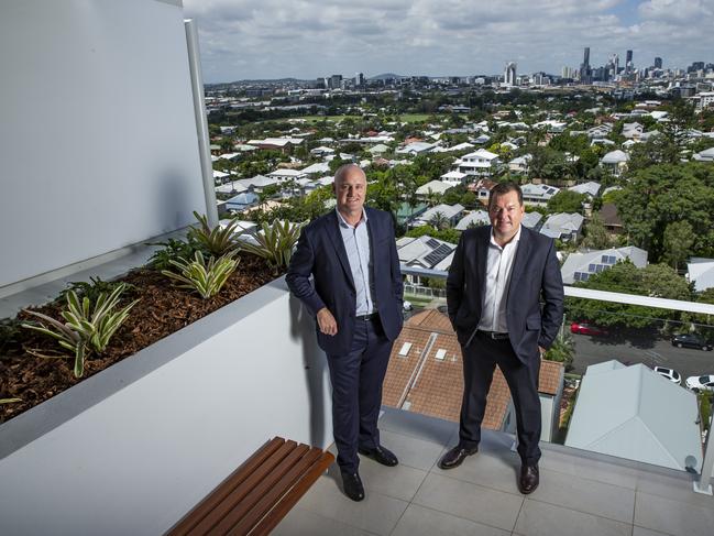 QBM - Picture of Aura Holdings directors Tim Russell and Mark Taylor. They are retirement village developers an operators. Pic Mark Cranitch.