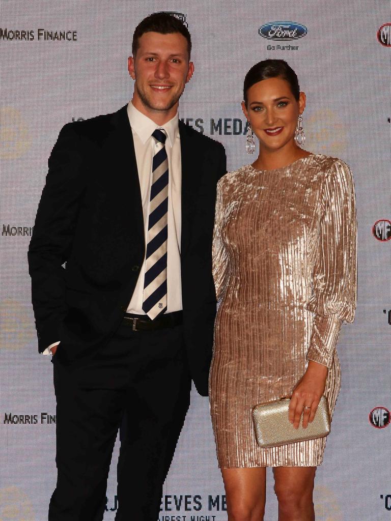 Sam Menegola and Emma Itzstein. Carji Greeves red carpet arrivals. Picture: Peter Ristevski