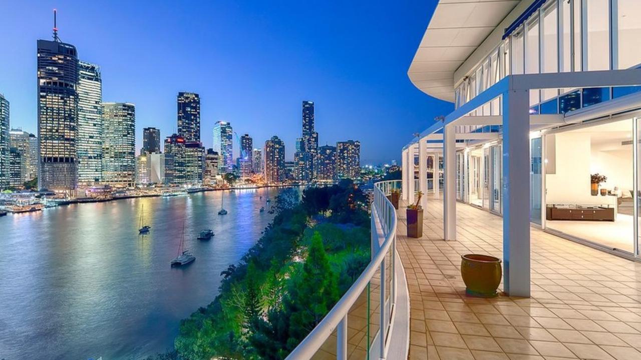 The views from the apartment at 702/21 Pixley St, Kangaroo Point, which is for sale.