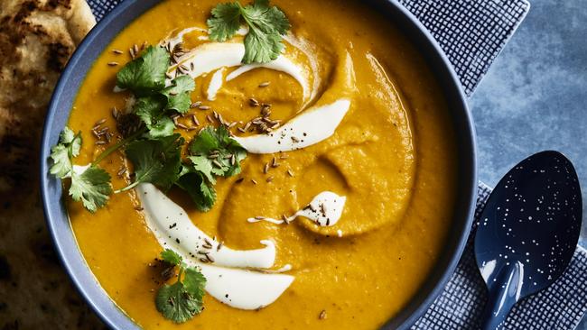 Hearty: spiced carrot and lentil soup. Picture: Guy Bailey