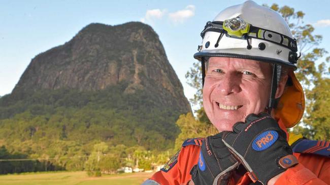 Lou Spann has been rescuing climbers stranded on Glass House Mountains for nearly 30 years. Picture: Warren Lynam