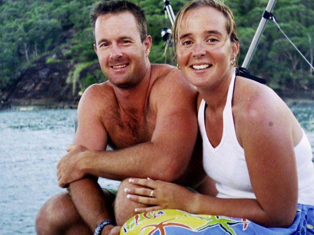 Mackay adventurer Andrew Clough, who died after falling from the top of Roaring Meg waterfall near Cooktown on December 31, 2002. He is pictured with fiancee Simone Baker.