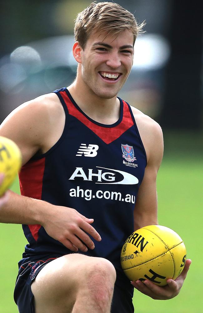 Viney was all smiles at training after his appeal was upheld. Picture: Wayne Ludbey