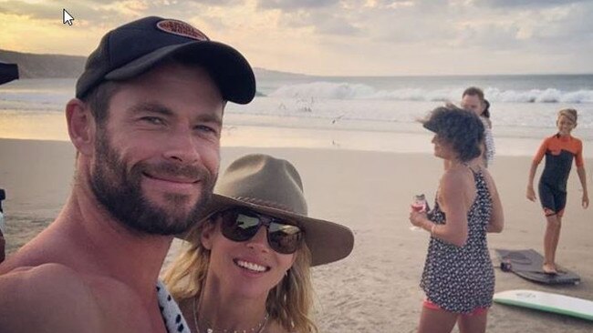 Chris Hemsworth and family at Byron. Picture: Instagram