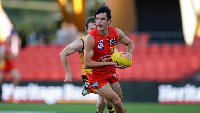 Elijah Hollands toured Carlton and has firmed to join his little brother Ollie next season. Picture: Russell Freeman/AFL Photos via Getty Images