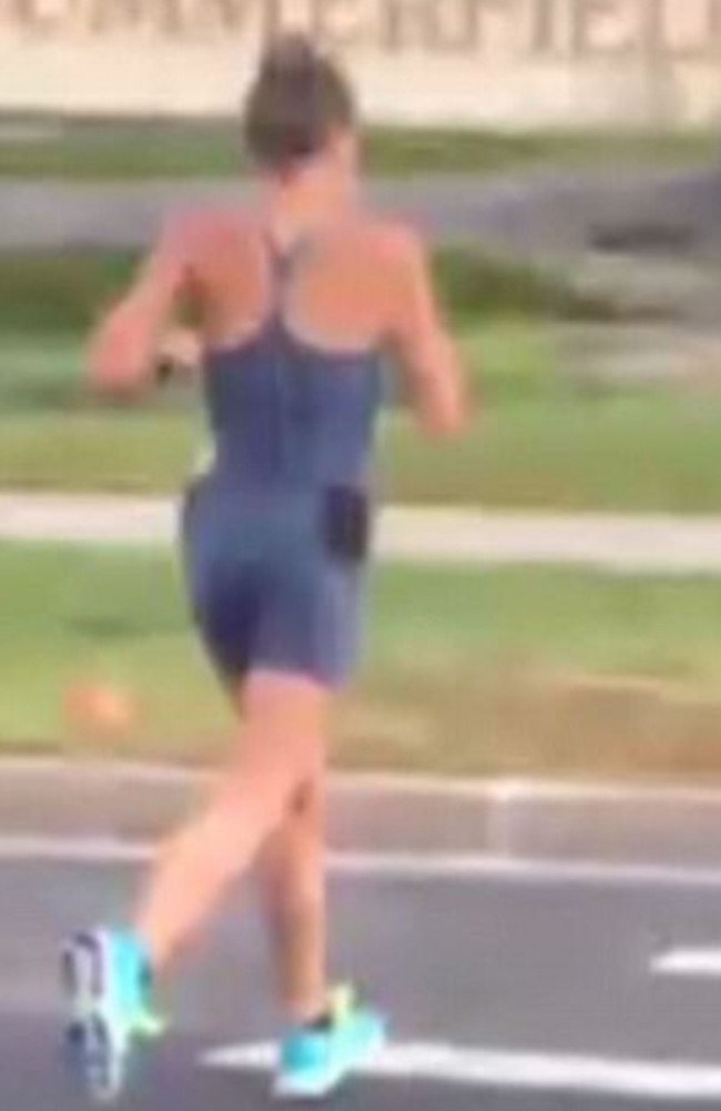 This grainy photo shows the mystery jogger Colorado police would like to question. Picture: KKTV