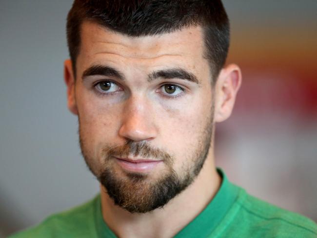 Socceroos Mat Ryan speaks to media at Sydney airport, 18th November 2018. Picture by Damian Shaw