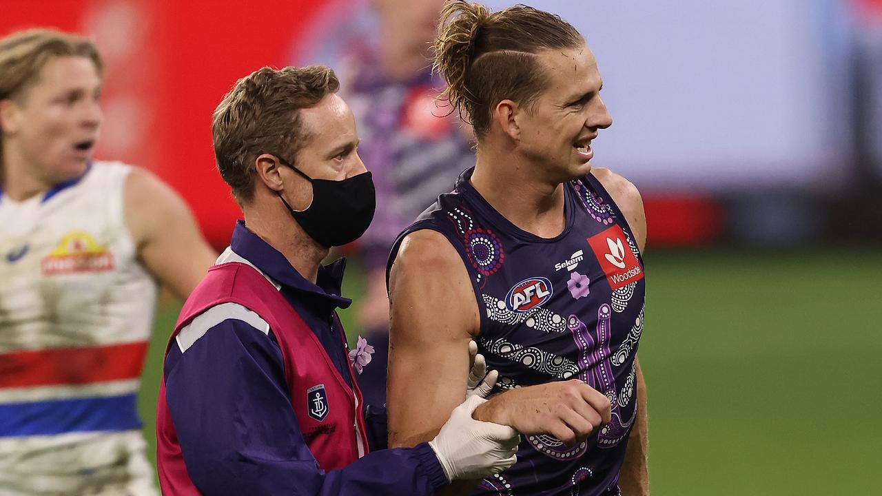 Nat Fyfe will have a delayed start to the pre-season. Picture: Getty Images