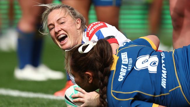 Olivia Higgins scores the match-winner. Picture: Mark Metcalfe/Getty