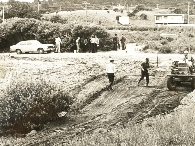 The spot where a skeleton was uncovered at Venus Bay, 26 years after Margaret Clement's disappearance.