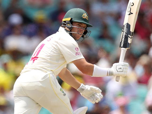 Marcus Harris bats for Australia at the SCG during the last Ashes series. Picture: Cameron Spencer/Getty Images