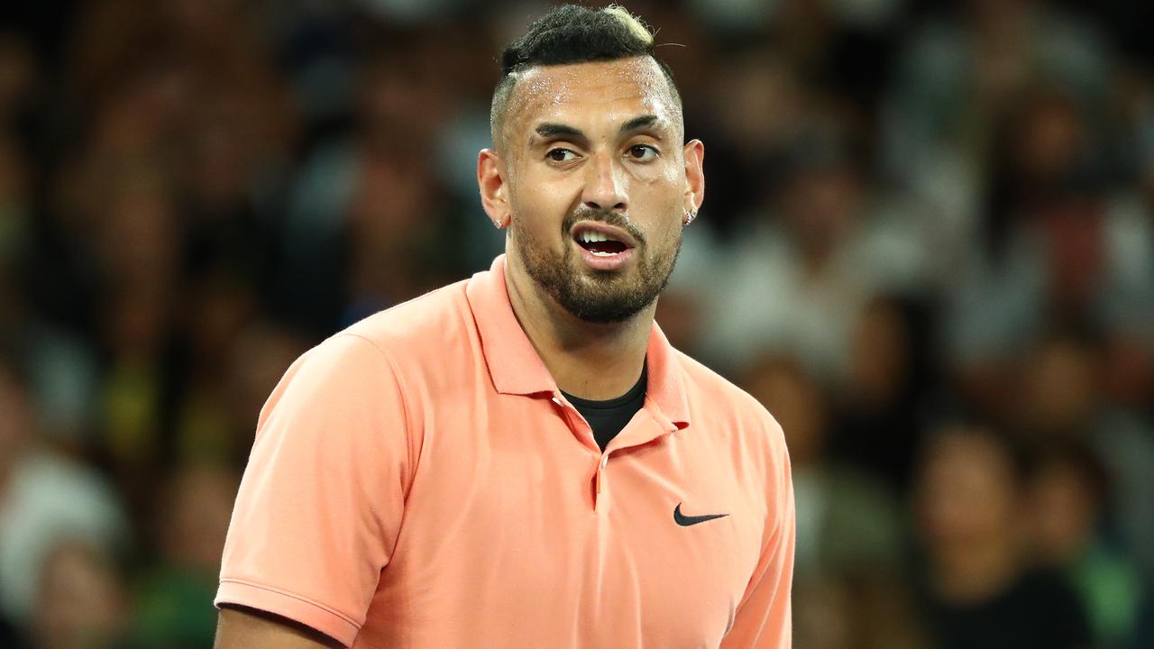 Down 7-8 in the match tiebreak, Nick Kyrgios thought it was over. (Photo by Mike Owen/Getty Images)