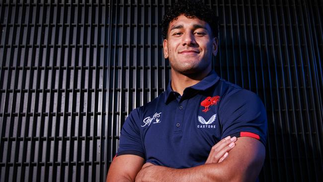 Daily Telegraph. 11, September, 2023. Siua Wong at the Sydney Roosters training session at Allianz Stadium, today. Picture: Justin Lloyd.