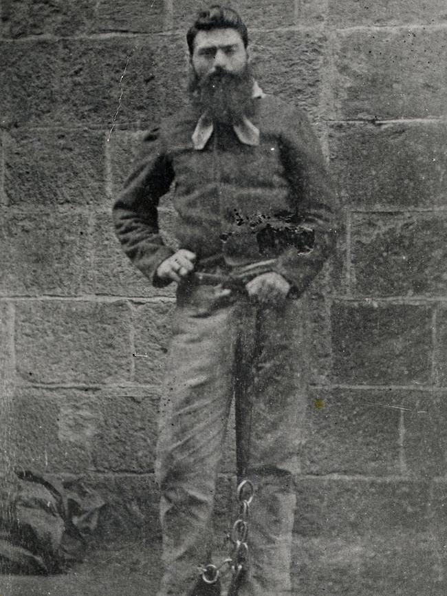 Ned Kelly in Melbourne Gaol the day before he was hanged.