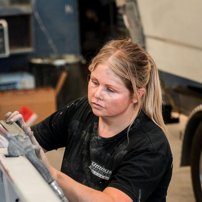 Georgina Wilkinson restoring her 1964 Chevvy C10. Picture: @that.aussie.c10