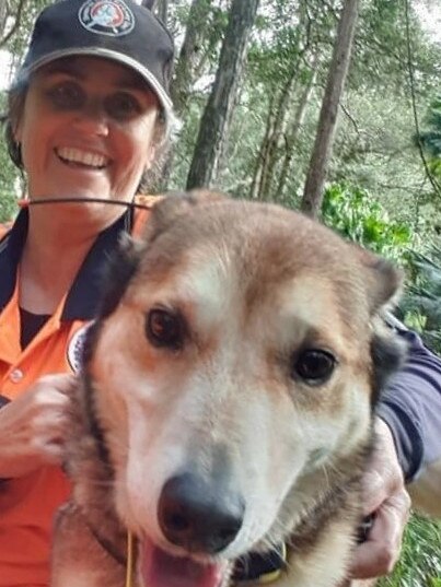 Adele Jago with search dog Boof.