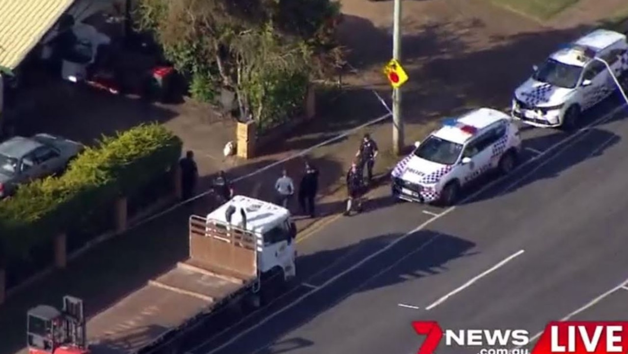 A crime scene has been declared after a man was injured following a disturbance at Bray Park. Picture: 7 News