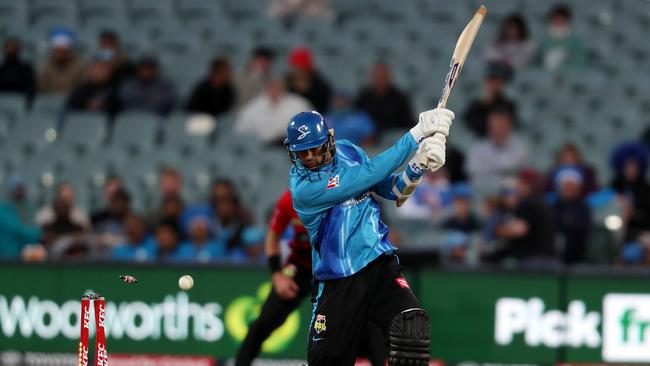 Wes Agar of the Adelaide Strikers in Adelaide earlier this month. Picture: Sarah Reed/Getty Images