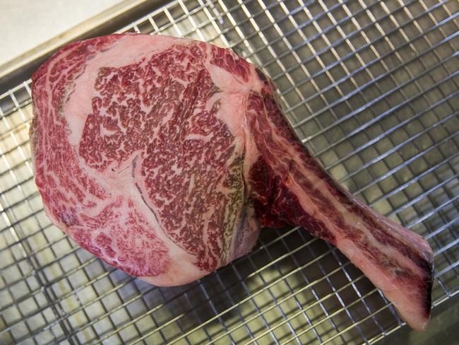 It’s the high level of fat marbling that makes the steak tender and expensive. Picture: Dylan Robinson