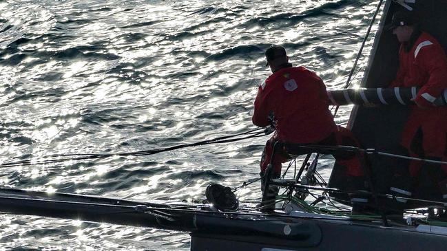 This handout photograph taken on December 28, 2021 and released by Rolex shows yacht SHK Scallywag sailing towards Hobart at the 2021 Sydney to Hobart yacht race. (Photo by Andrea FRANCOLINI / ROLEX / AFP) / --- RESTRICTED TO EDITORIAL USE - MANDATORY CREDIT "AFP PHOTO / ROLEX/ ANDREA FRANCOLINI" - NO MARKETING NO ADVERTISING CAMPAIGNS - DISTRIBUTED AS A SERVICE TO CLIENTS ---