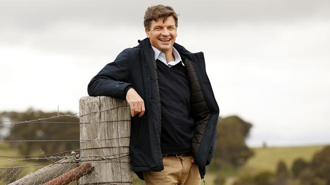 Angus Taylor at home on his farm near Goulburn. Picture: Jonathan Ng