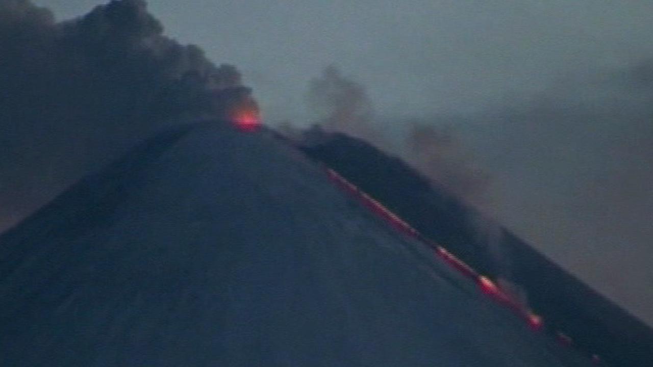 Lava flows from the Shiveluch volcano in the Kamchatka Peninsula eastern Russia. Picture: APTN