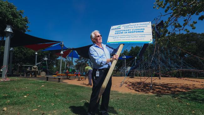 Darwin Lord Mayor Kon Vatskalis has promised to keep Darwin council’s COVID-19 rate freeze despite a massive 2020/21 budget spend. Picture: Glenn Campbell