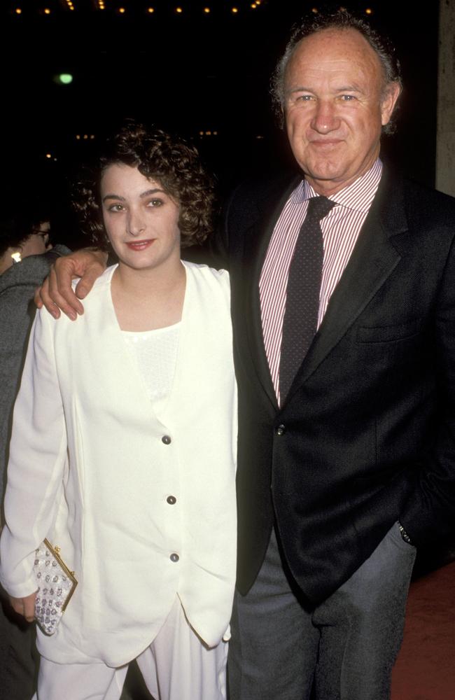 Gene Hackman with and daughter Leslie Hackman at the premiere of the 1991 film Class Action. Picture: Getty Images