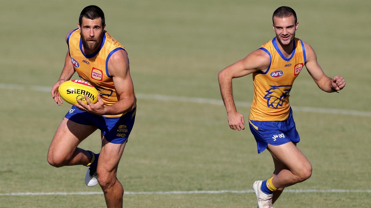 Josh Kennedy is looking trim. Photo: Richard Wainwright/AAP Image.