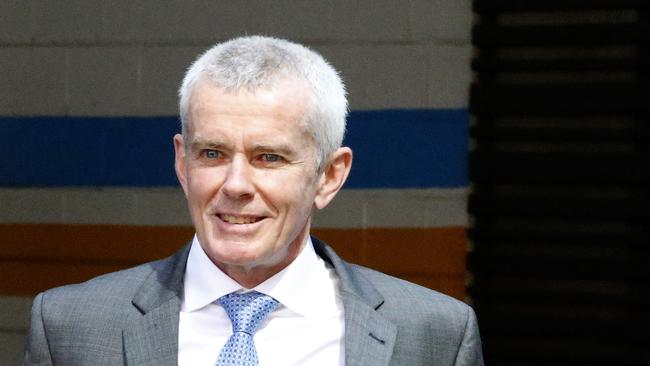 One Nation Senator Malcolm Roberts walks from the Commonwealth Law Courts building during lunch break after being questioned by government lawyers over his UK citizenship at the High Court, Brisbane. Picture: AAP