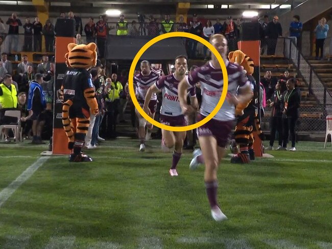 Luke Brooks was widely booed as he ran onto his old ground. Photo: Fox Sports