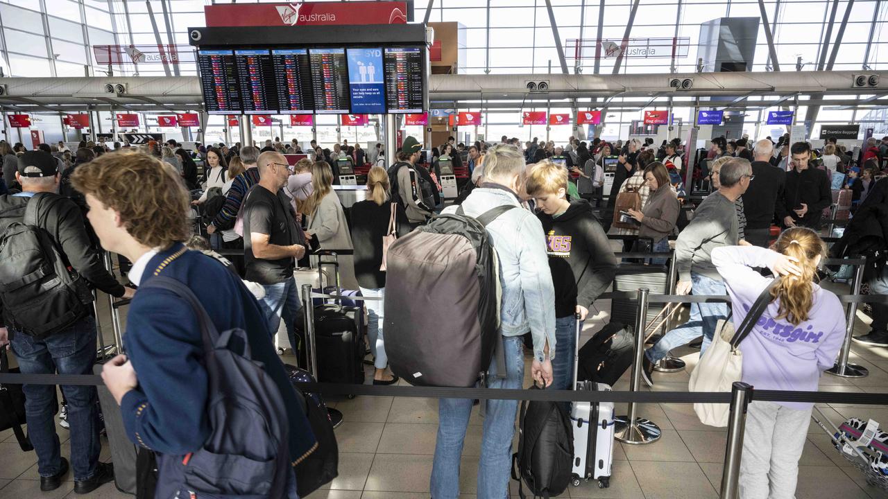 Travellers passing through Sydney Airport on Sunday are facing a third day of chaos as two airlines cancel multiple flights. Picture:NCA NewsWire, Monique Harmer