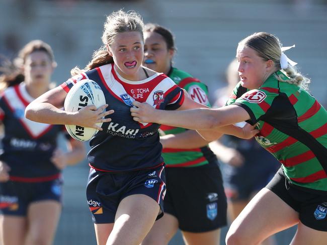 Logan Fletcher Tarsha Gale Cup Roosters v Rabbitohs at Woy Woy Oval 1st March 2025 pic Sue Graham