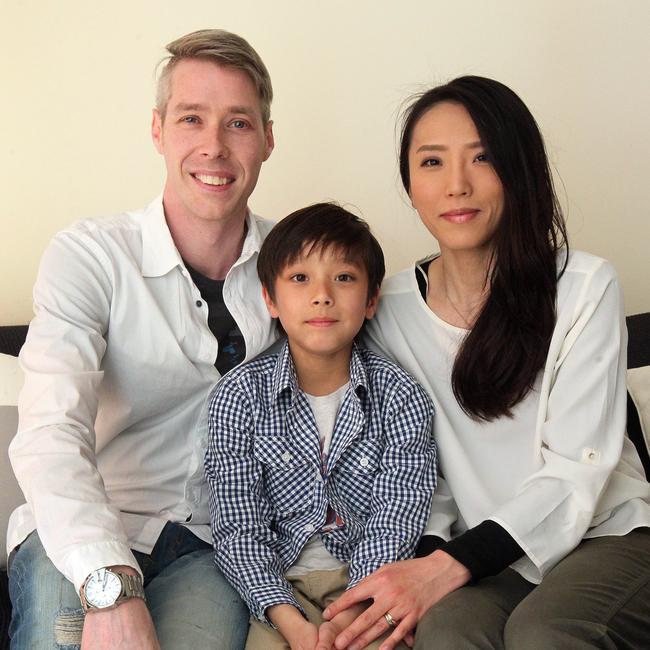 Author Rohan Wilson and his wife Machiko, pictured in 2014 with their son Alan, met during the author’s five-year stint teaching English in Japan.