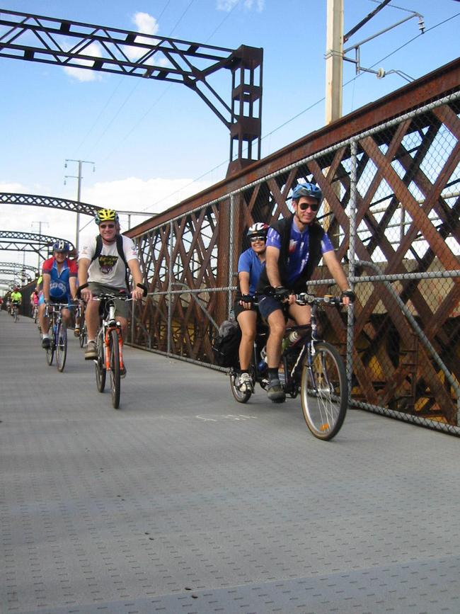 The bridge allows bike commuters to travel between the north shore and the CBD.