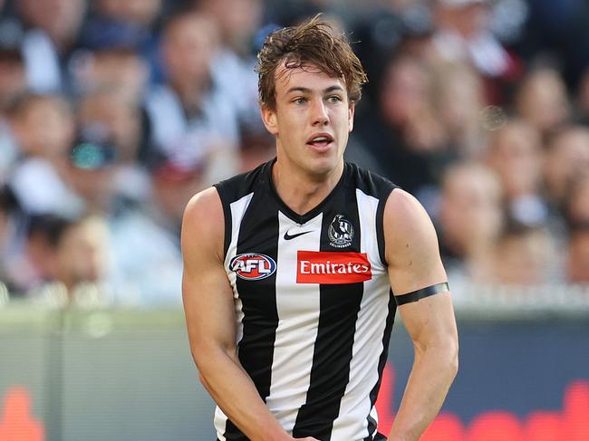 AFL Round 10. 23/05/2021.  Collingwood vs Port Adelaide at the MCG, Melbourne.   Callum Brown of the Magpies    .  Pic: Michael Klein