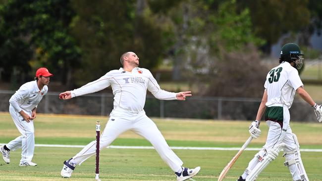 SC bowler Michael Woster Second grade club cricket. Picture, John Gass