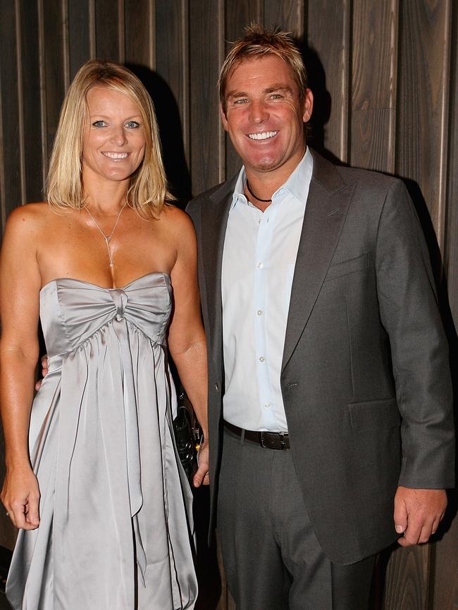 Simone Callahan and Shane Warne in 2010. Photo by Robert Prezioso/Getty Images.