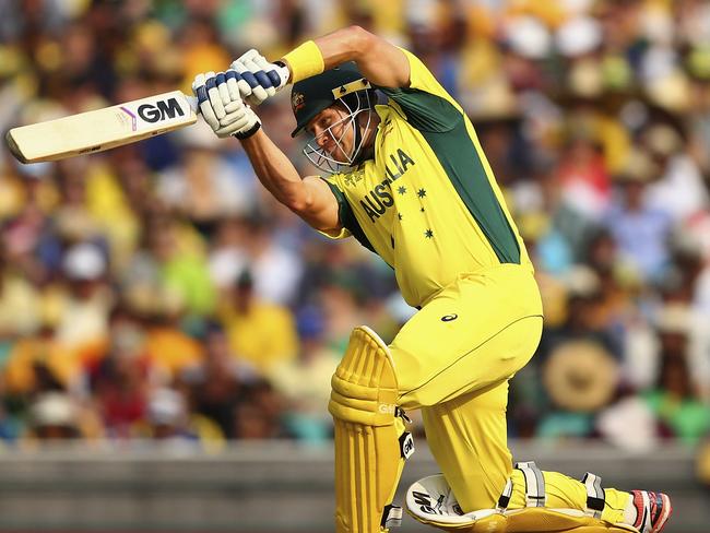 SYDNEY, AUSTRALIA - MARCH 08: Shane Watson of Australia bats during the 2015 ICC Cricket World Cup match between Australia and Sri Lanka at Sydney Cricket Ground on March 8, 2015 in Sydney, Australia. (Photo by Ryan Pierse/Getty Images)