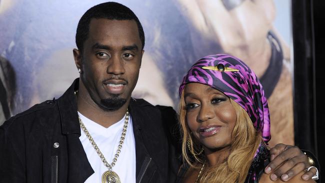 Sean Combs, left, a cast member in 'Get Him to the Greek', poses with his mother Janice at the premiere of the film at the Greek Theater in Los Angeles, Tuesday, May 25, 2010. (AP Photo/Chris Pizzello)