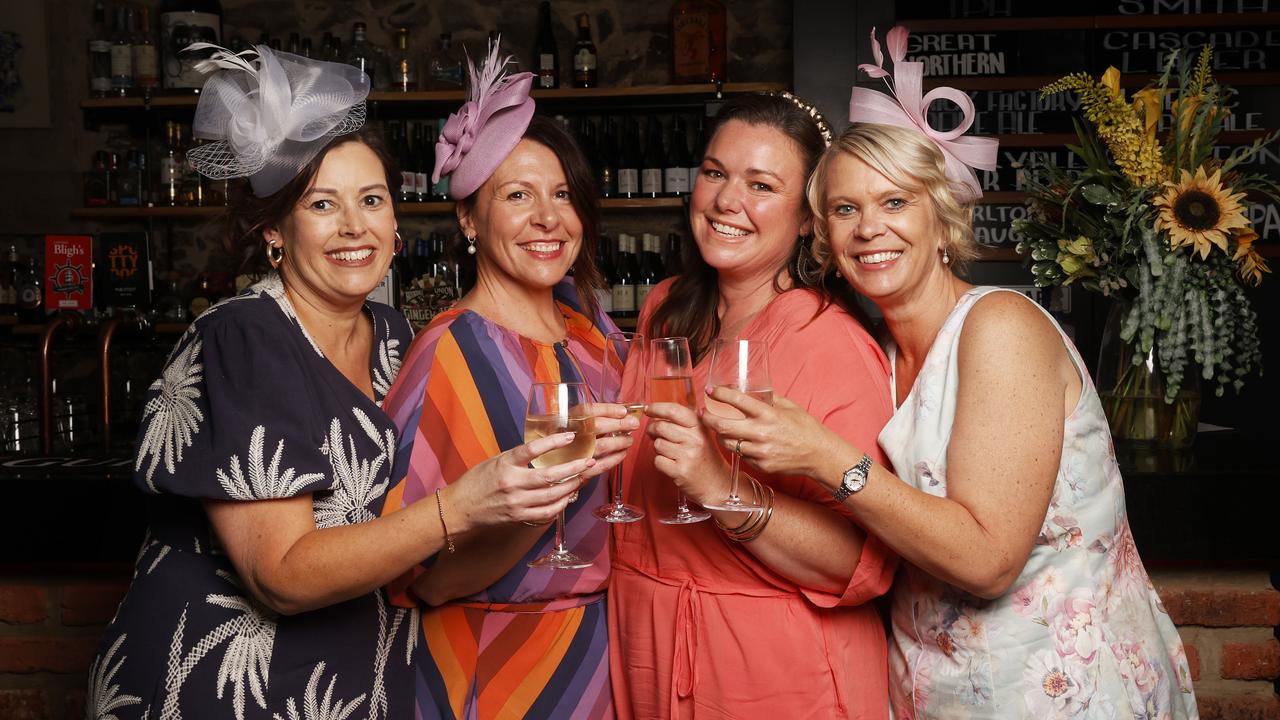 Nadine Seabourne, Tracey Johns, Carolyn Byrnes, Chantel Lovell. Melbourne Cup event at The Brick Factory in Salamanca. Picture: Nikki Davis-Jones