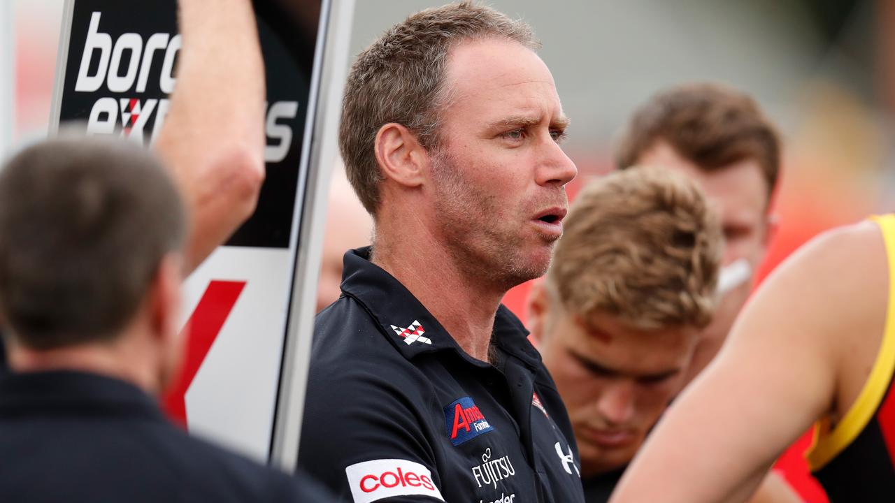 New Essendon coach Ben Rutten and former coach John Worsfold had different view on how much power to give to the players. (Photo by Michael Willson/AFL Photos via Getty Images)