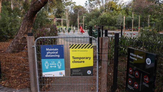 Children’s playgrounds were closed for no clear reason. Picture: Ian Currie