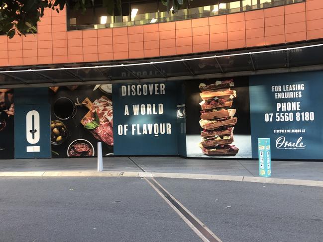 An empty shop where Max Brenner Broadbeach once was in the Oracle